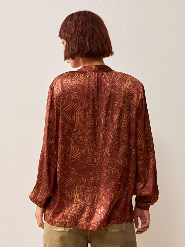 BLOUSE AZENOR  Impr. moir&Eacute; , Pr&ecirc;t-&agrave;-porter Bensimon