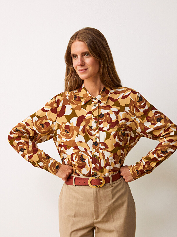 CHEMISE GALICIA  Fleurs d'automne , Pr&ecirc;t-&agrave;-porter Bensimon