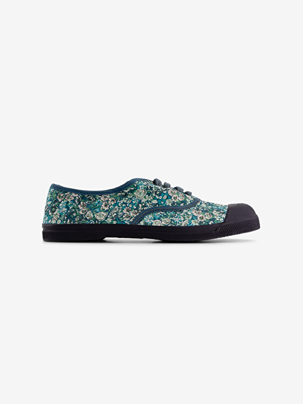 TENNIS LACET LIBERTY Fleurs bleues , Tennis & Chaussures Bensimon