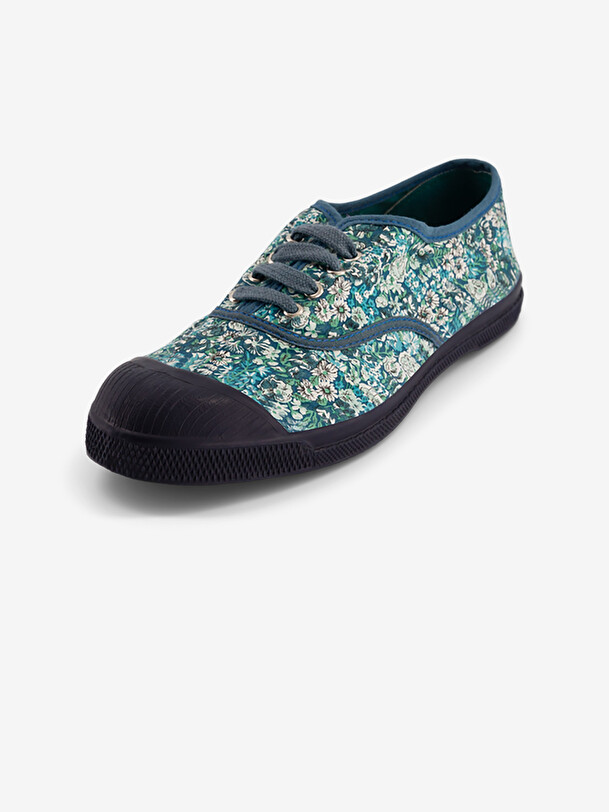 TENNIS LACET LIBERTY Fleurs bleues , Tennis & Chaussures Bensimon