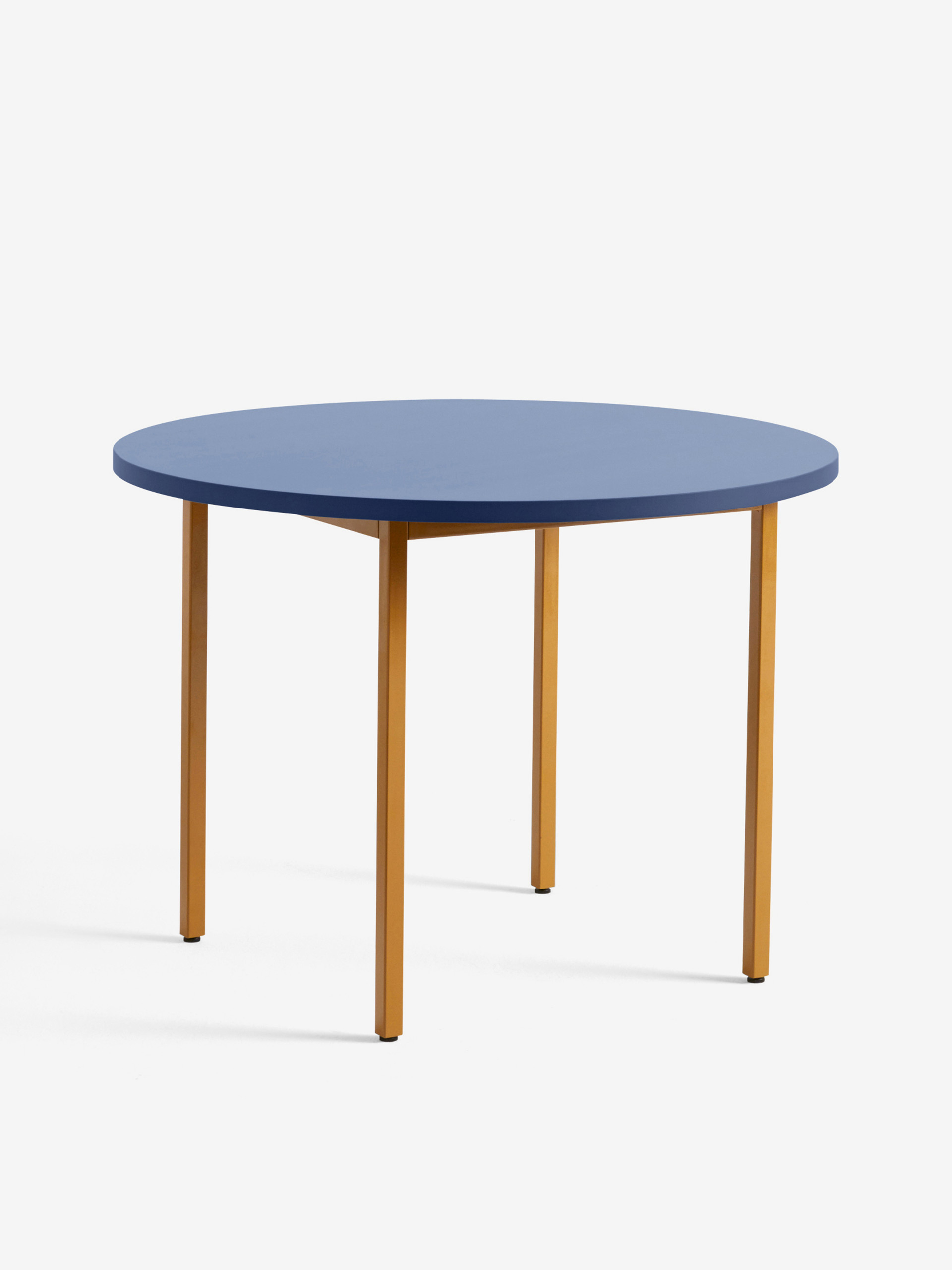TABLE RONDE TWO-COLOUR MULLER VAN SEVEREN BLEU PIED OCRE D105CM - HAY Bleu , Maison Bensimon