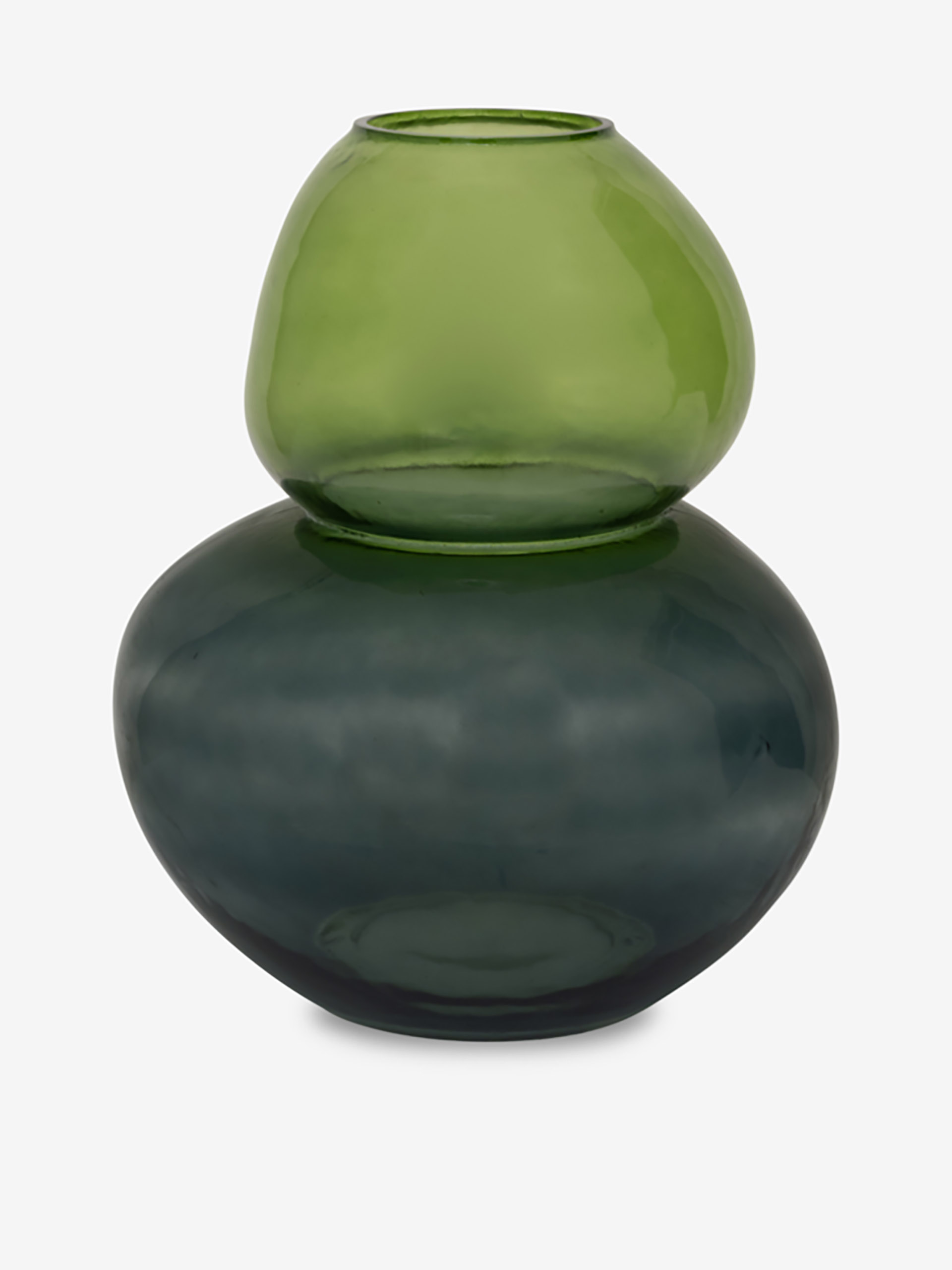 VASE VERRE SOUFFLE BICOLORE VERT 19.5X24... Vert , Maison Bensimon