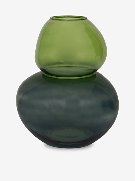 VASE VERRE SOUFFLE BICOLORE VERT 19.5X24...  Vert , Maison Bensimon