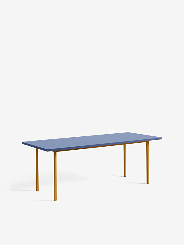 TABLE RECTANGULAIRE TWO-COLOUR MULLER VAN SEVEREN BLEU PIED OCRE L200CM - HAY Bleu , Maison Bensimon