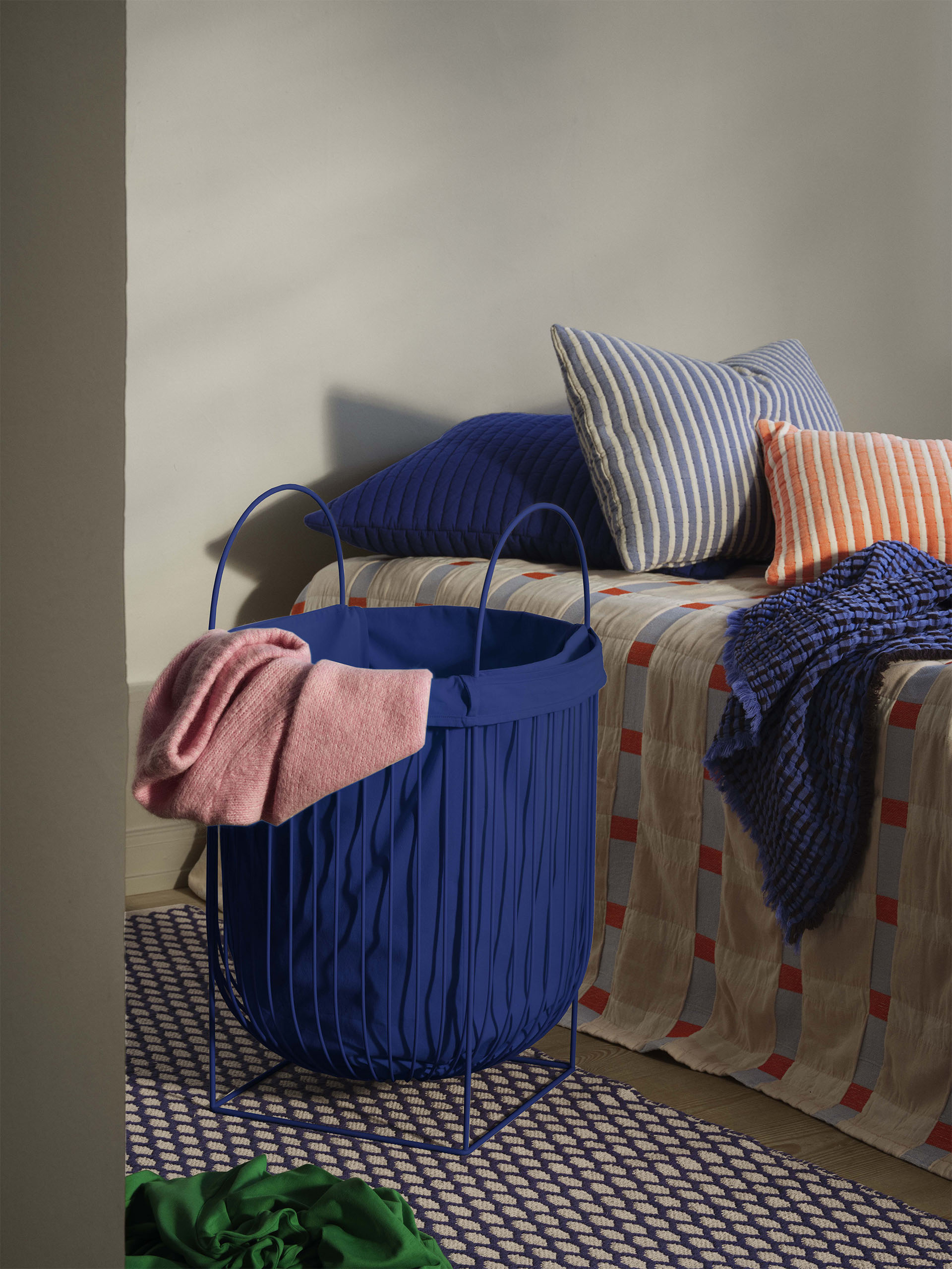 PANIER A LINGE SAC AMOVIBLE BLEU 21X30X42 - BROSTE COPENHAGEN Bleu , Maison Bensimon