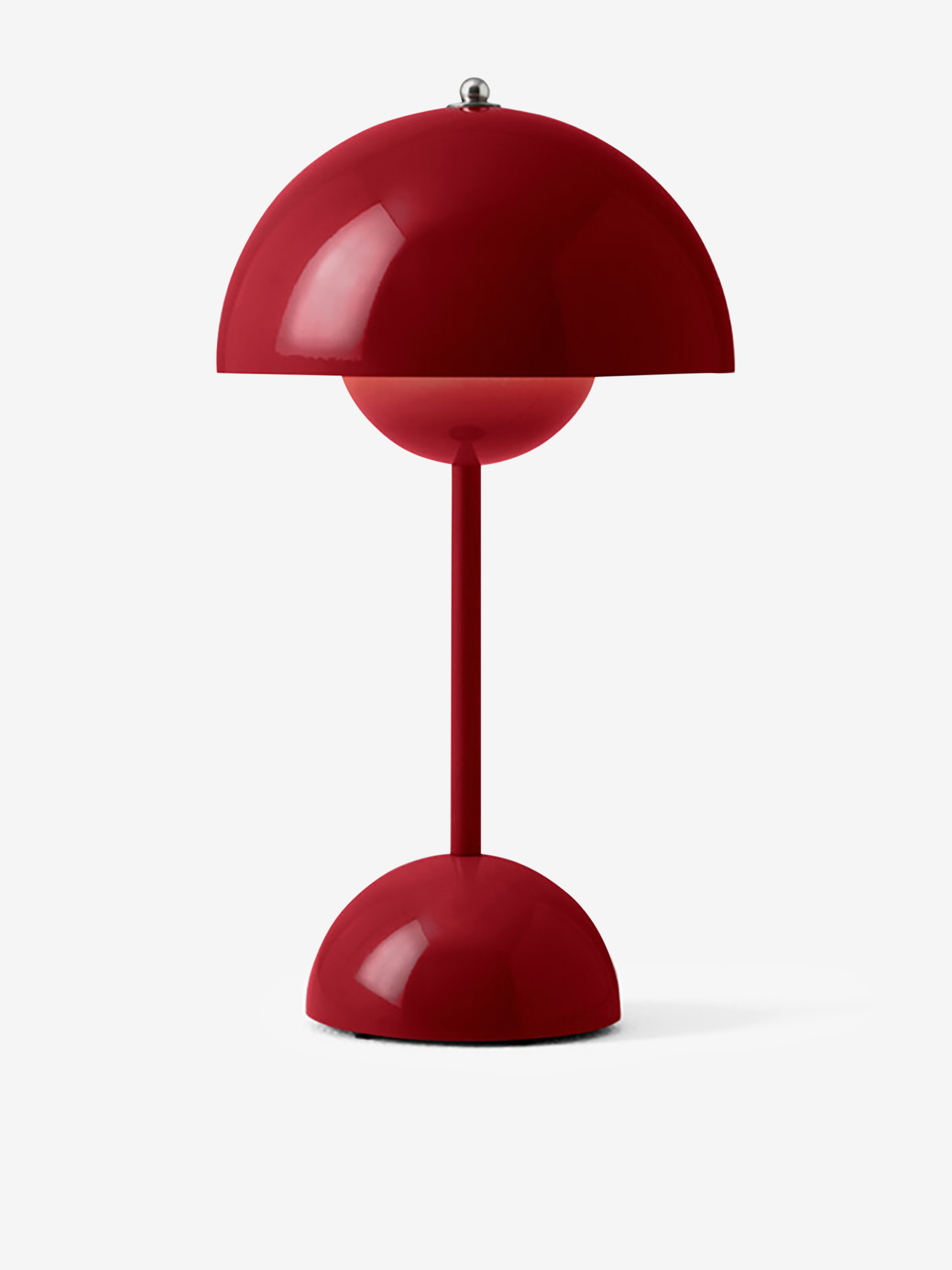 LAMPE DE TABLE SANS FIL RECHARGEABLE FLOWERPOT VP9 ROUGE VERMILLON - &TRADITION  Ebene , Maison Bensimon