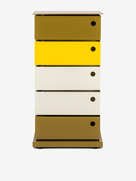 MEUBLE 5 TIROIRS PIVOTANTS  Jaune , Maison Bensimon