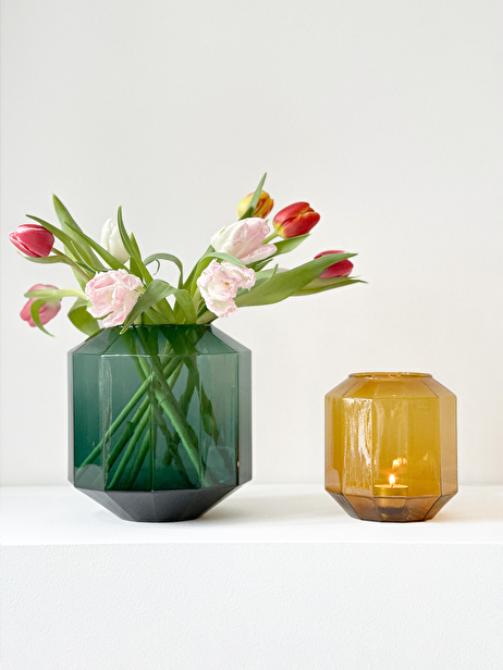 VASE / PHOTOPHORE DIAMS AMBRE S - XLBOOM  Ambre , Maison Bensimon