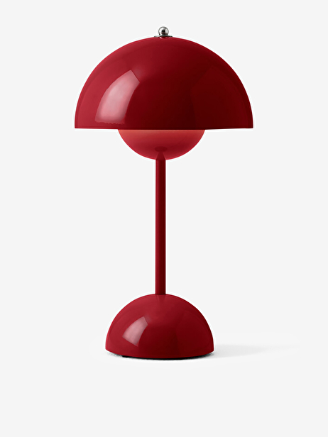 LAMPE DE TABLE SANS FIL RECHARGEABLE FLOWERPOT VP9 ROUGE VERMILLON - &TRADITION  Ebene , Maison Bensimon