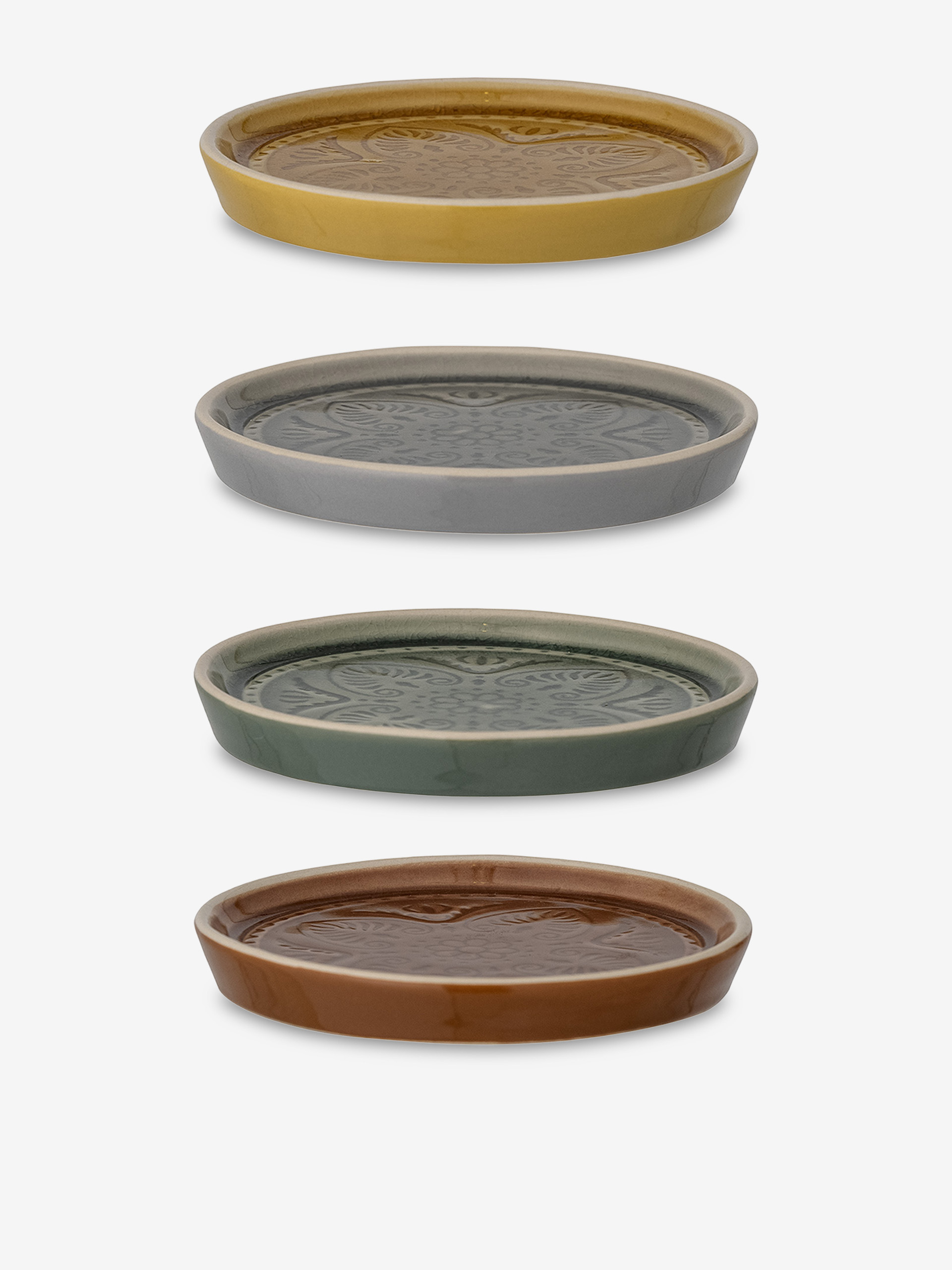 4 PETITES ASSIETTES RANI GRES - BLOOMING... Multicolore , Maison Bensimon