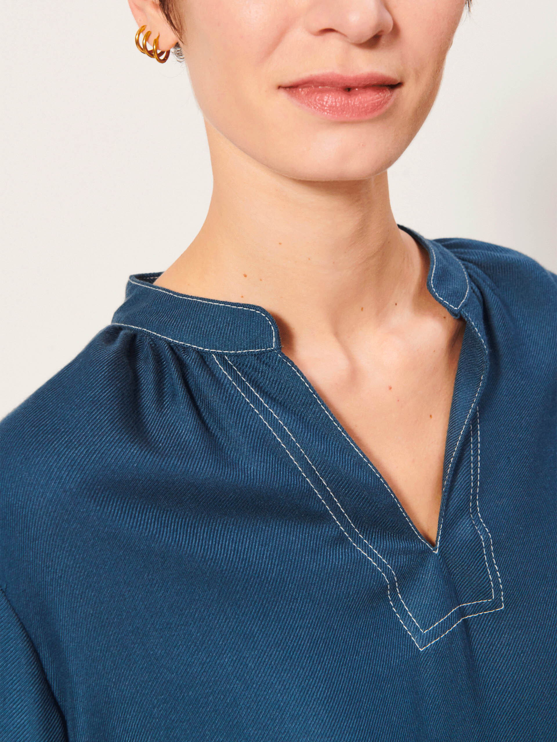 BLOUSE AZENOR  Cobalt , Pr&ecirc;t-&agrave;-porter Bensimon