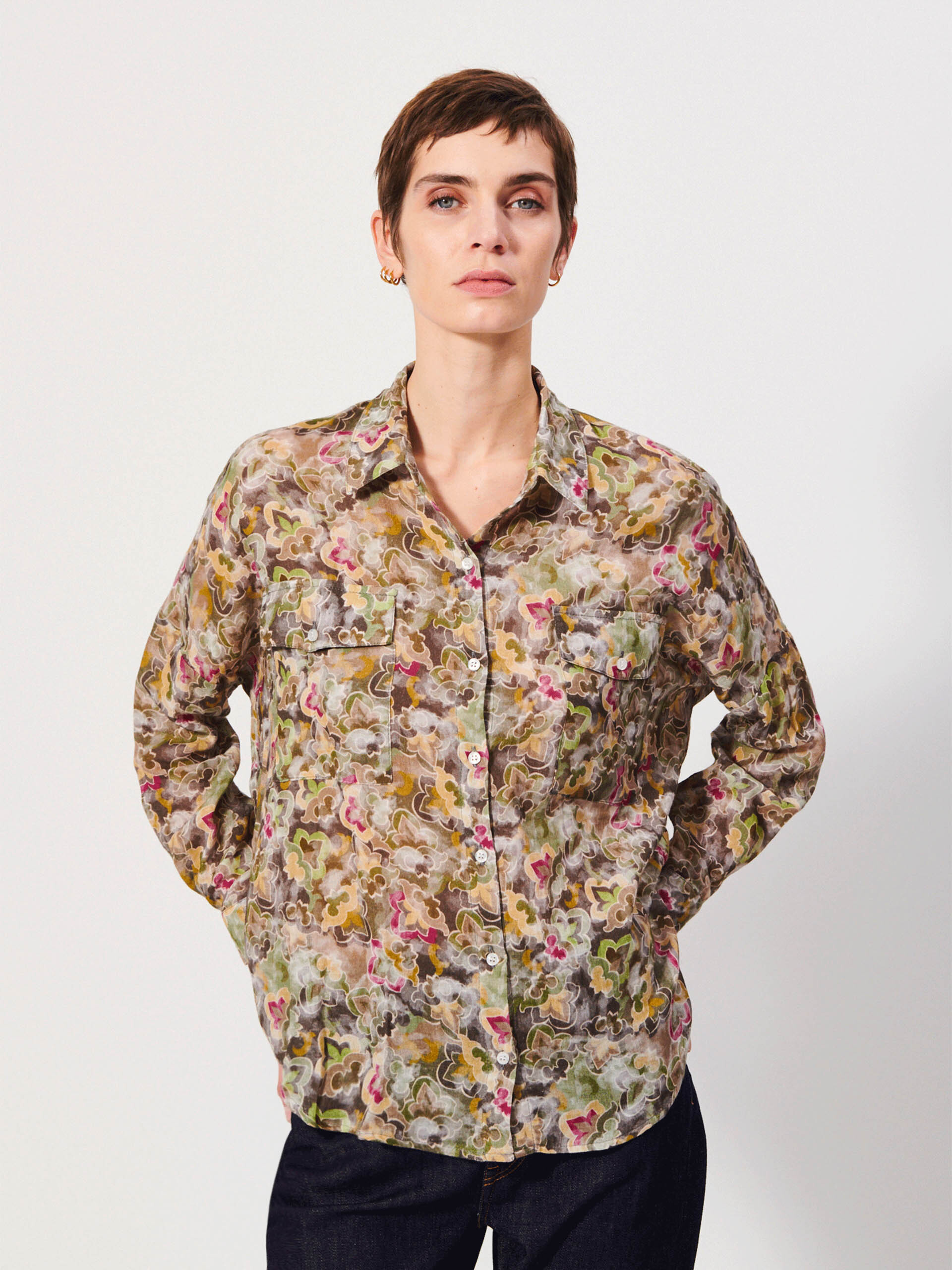 CHEMISE JANICE  Winter flower , Pr&ecirc;t-&agrave;-porter Bensimon