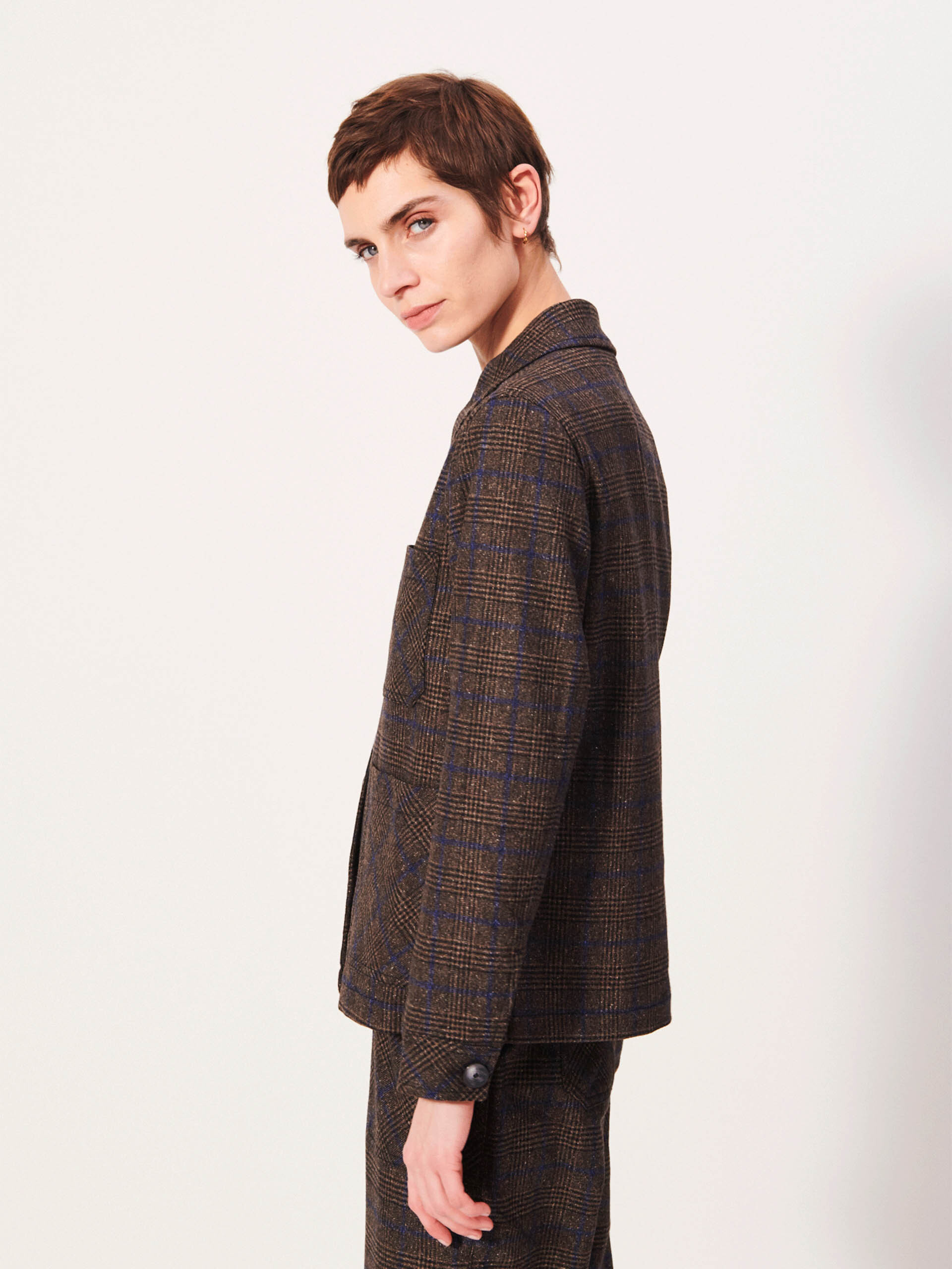 VESTE GOLTA  Flanelle checks , Pr&ecirc;t-&agrave;-porter Bensimon