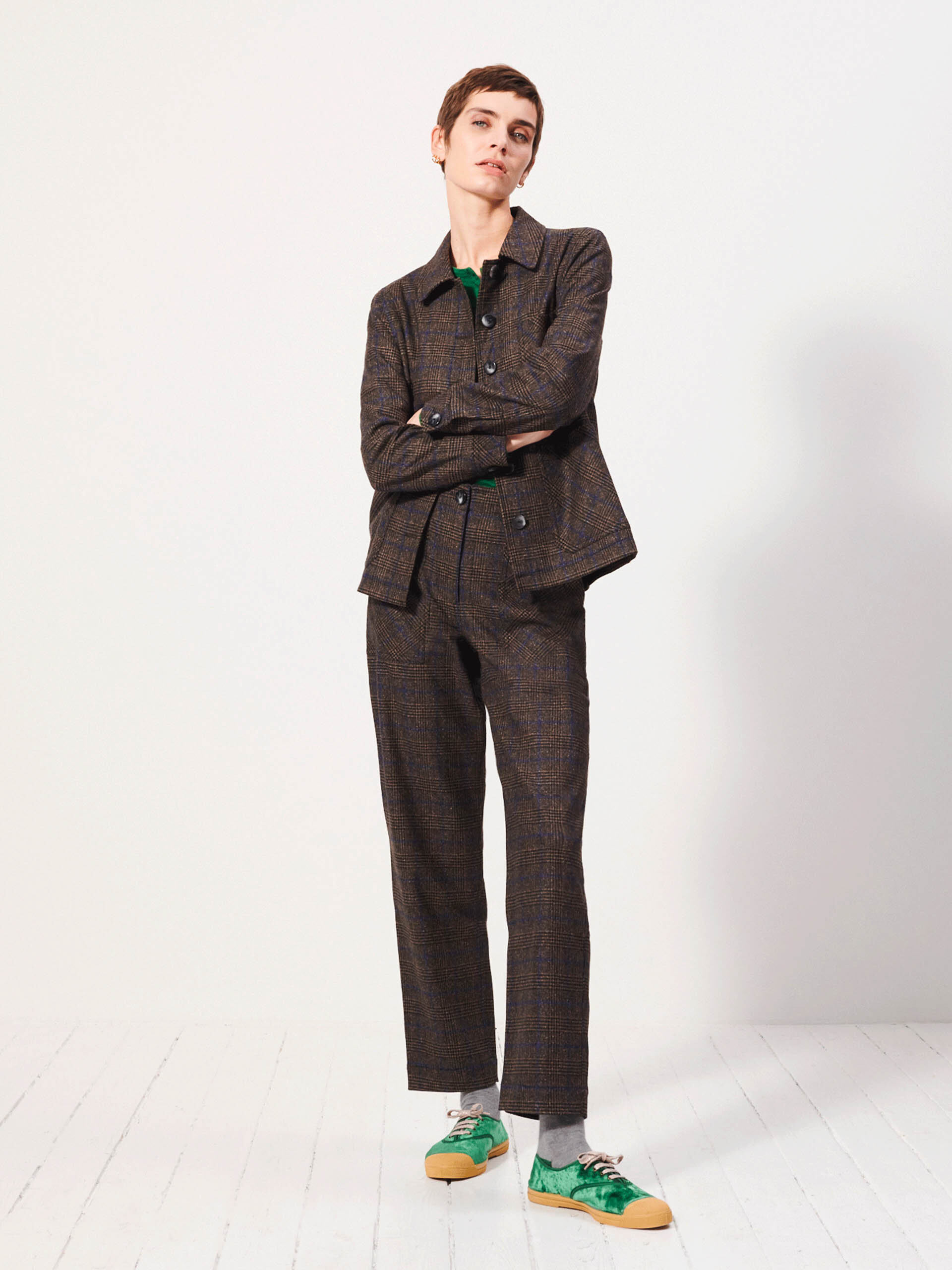 VESTE GOLTA  Flanelle checks , Pr&ecirc;t-&agrave;-porter Bensimon