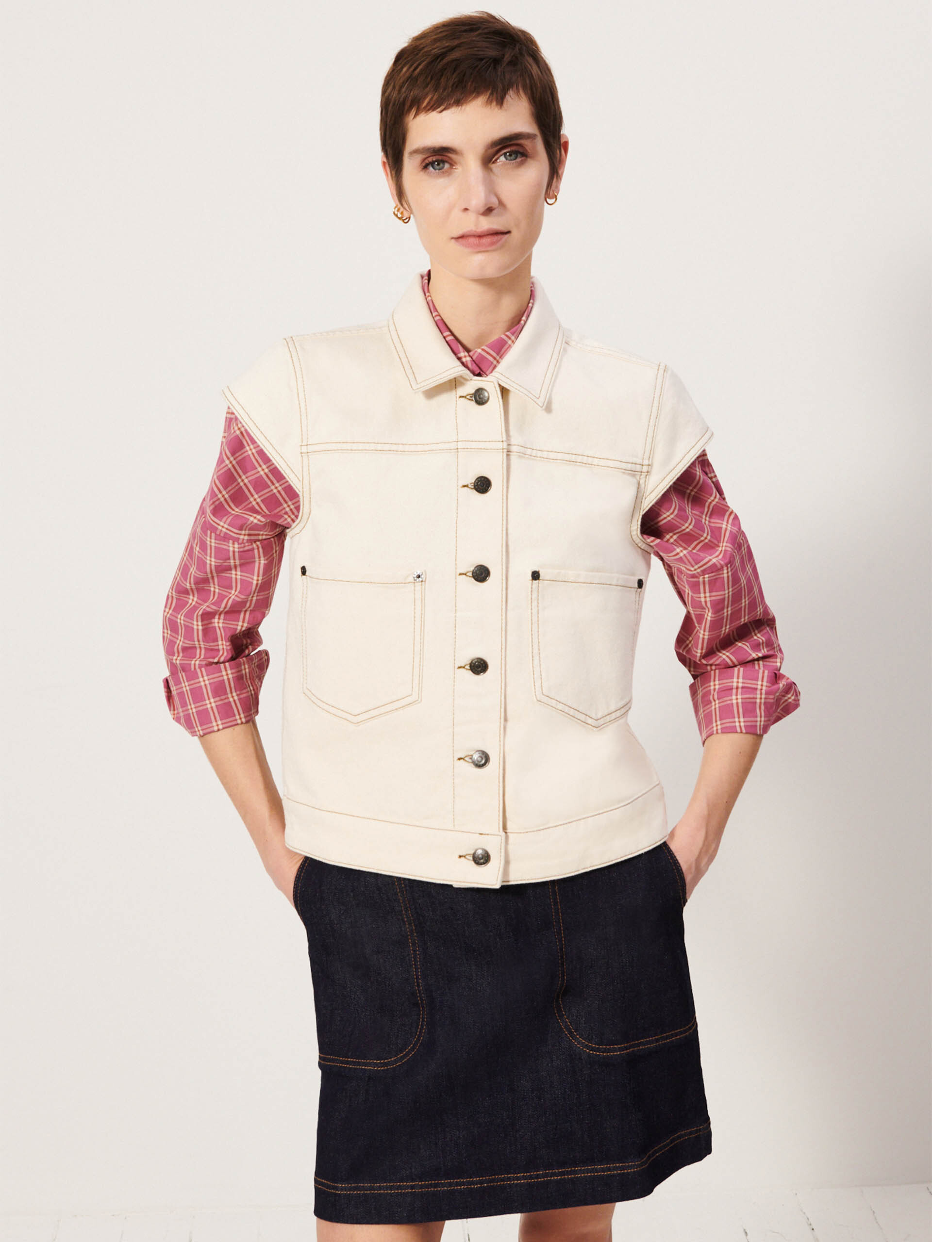 VESTE KINDACA  Ecru , Pr&ecirc;t-&agrave;-porter Bensimon