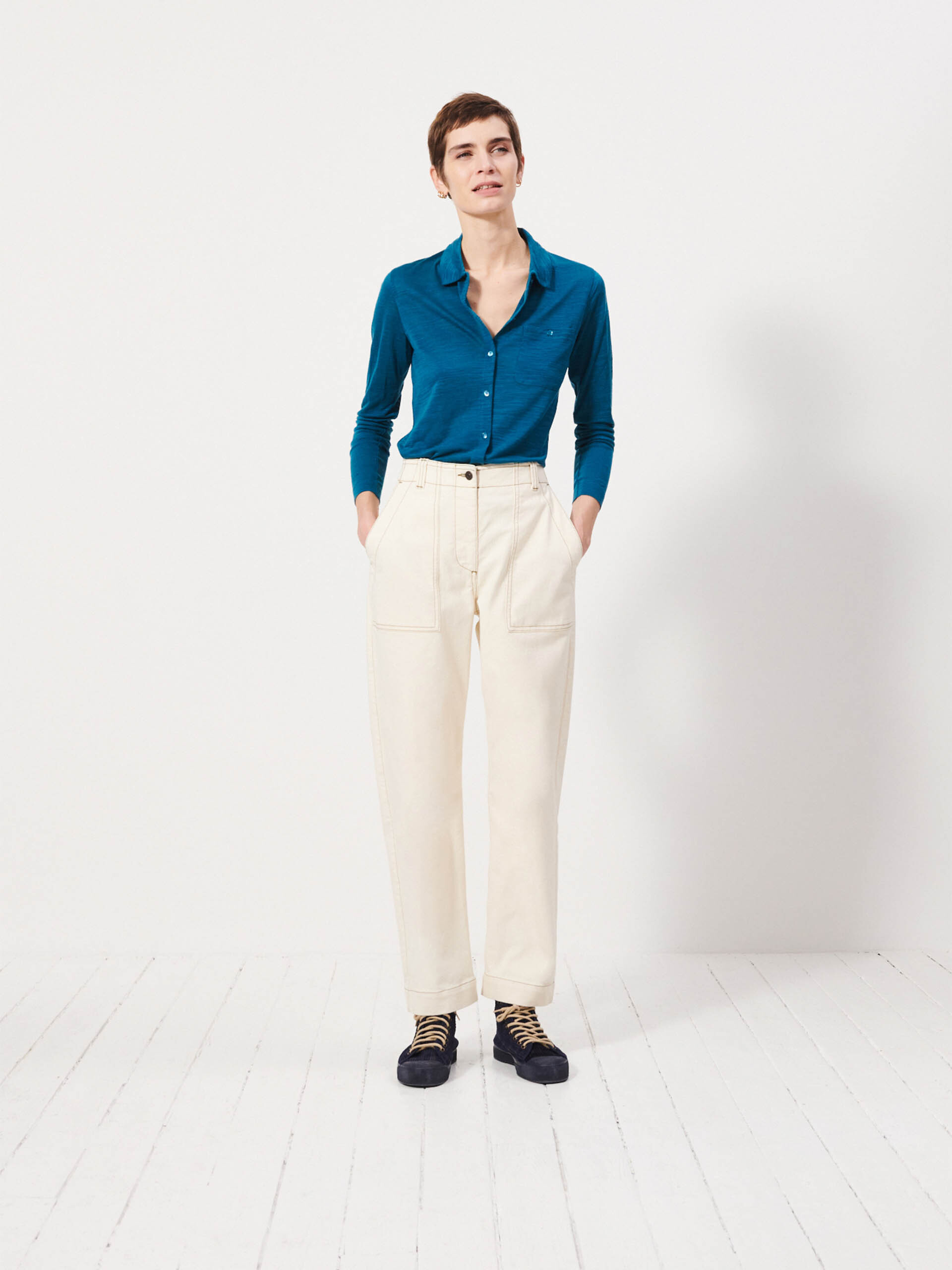 PANTALON HUGUES  Ecru , Pr&ecirc;t-&agrave;-porter Bensimon