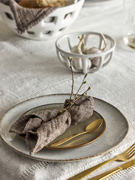 GRANDE ASSIETTE RAW GRES NATUREL - BLOO...  Naturel , Maison Bensimon