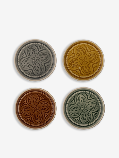 4 PETITES ASSIETTES RANI GRES - BLOOMING...  Multicolore , Maison Bensimon