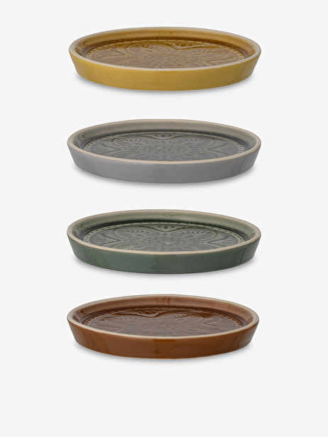 4 PETITES ASSIETTES RANI GRES - BLOOMING...  Multicolore , Maison Bensimon 