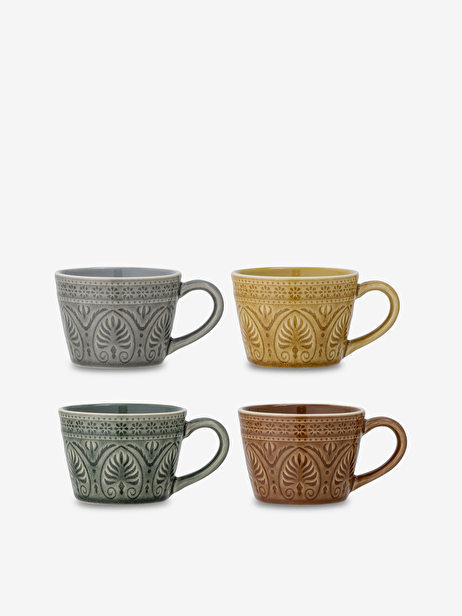 SET 4 TASSES RETRO GRES - BLOOMINGVILLE  Multicolore , Maison Bensimon