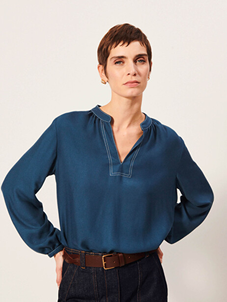 BLOUSE AZENOR  Cobalt , Pr&ecirc;t-&agrave;-porter Bensimon