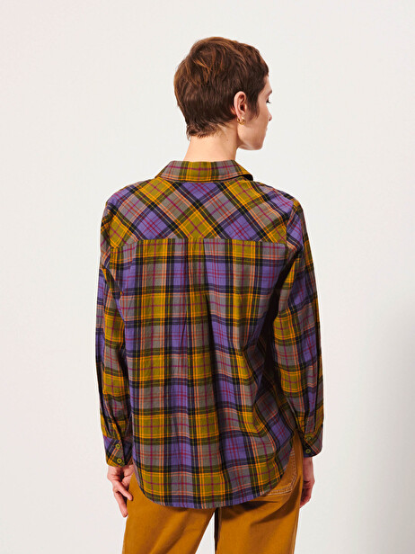 CHEMISE HILARIO  Carreaux bleu-kaki , Prêt-à-porter Bensimon