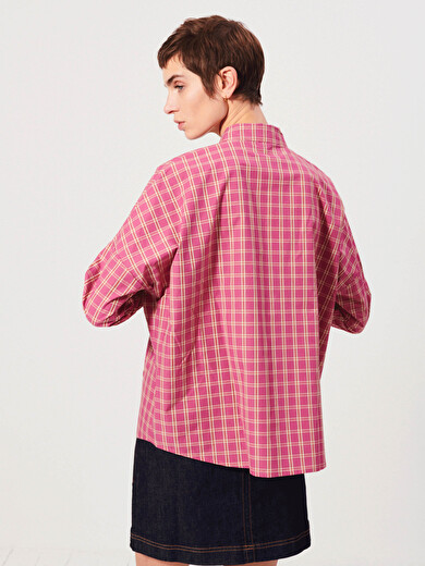 CHEMISE JANICE  Carreaux rose , Prêt-à-porter Bensimon