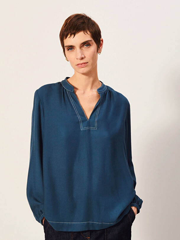BLOUSE AZENOR  Cobalt , Pr&ecirc;t-&agrave;-porter Bensimon