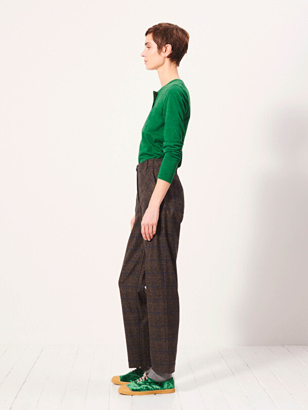 PANTALON HUGUES  Flanelle checks , Pr&ecirc;t-&agrave;-porter Bensimon