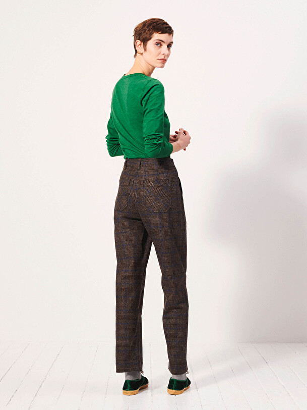 PANTALON HUGUES  Flanelle checks , Pr&ecirc;t-&agrave;-porter Bensimon