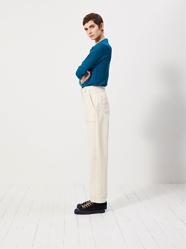 PANTALON HUGUES  Ecru , Pr&ecirc;t-&agrave;-porter Bensimon