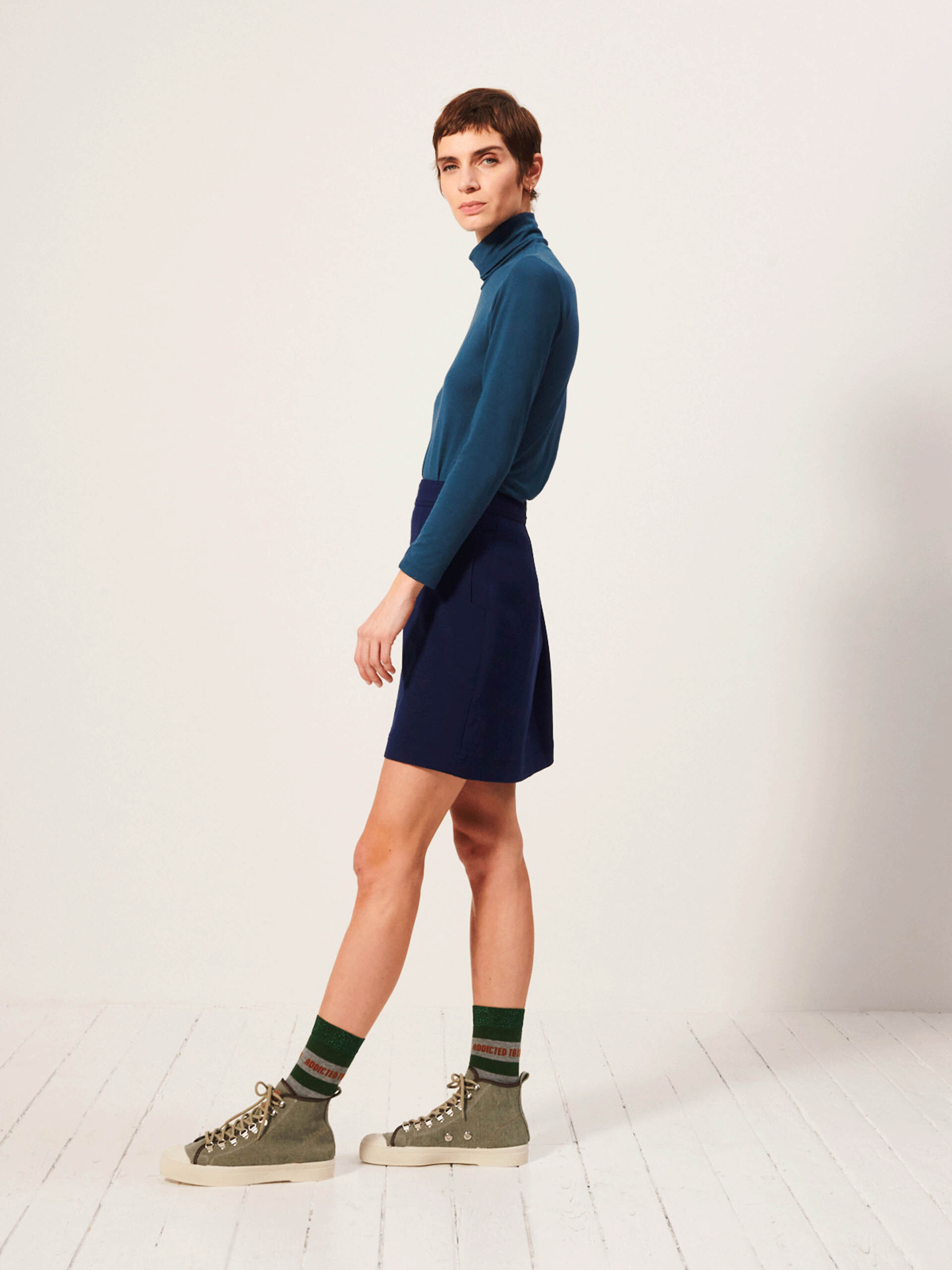 JUPE GASSYO Bleu nuit , Prêt-à-porter Bensimon