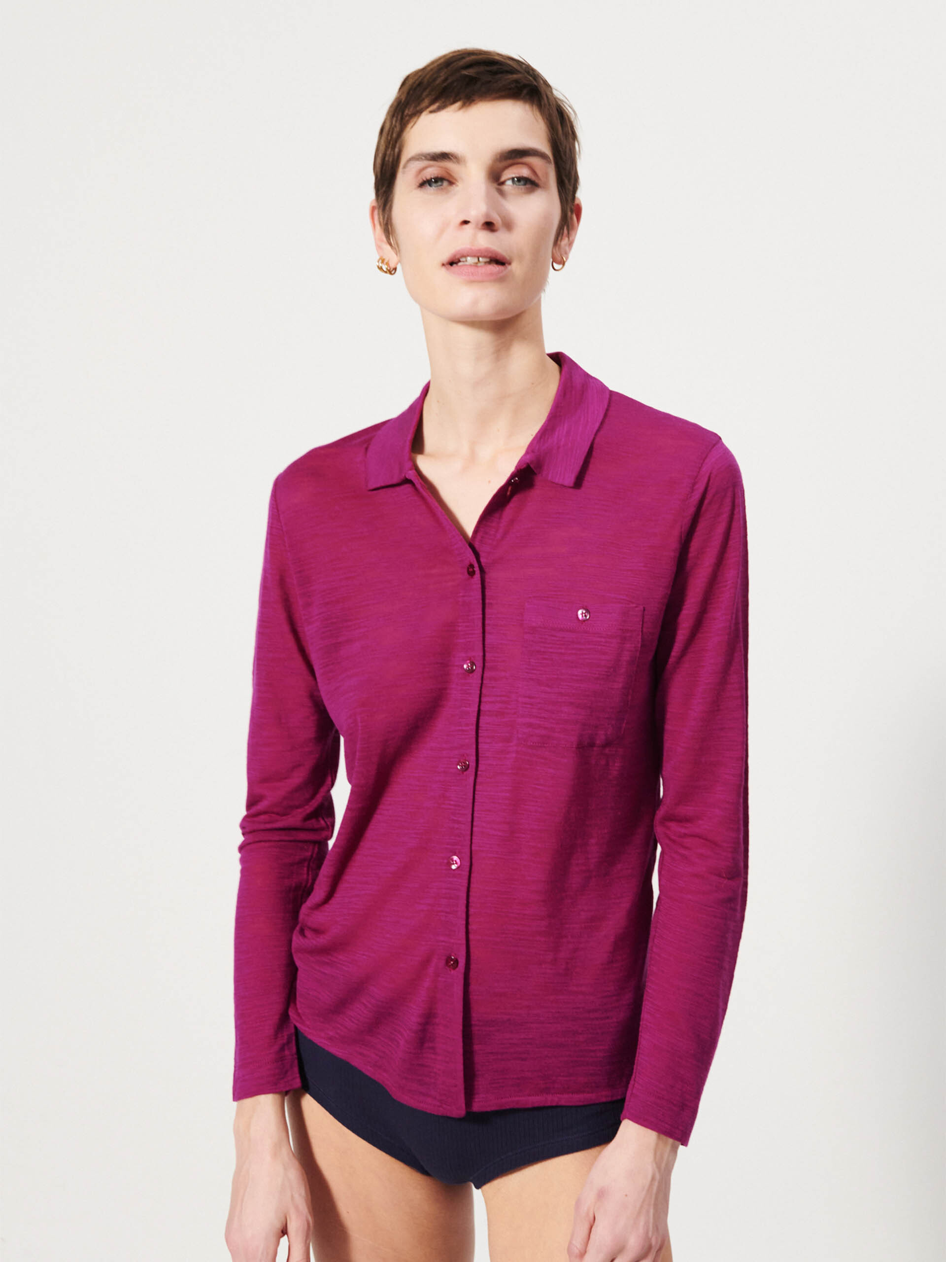 CHEMISE CYLENE  Amarante , Pr&ecirc;t-&agrave;-porter Bensimon