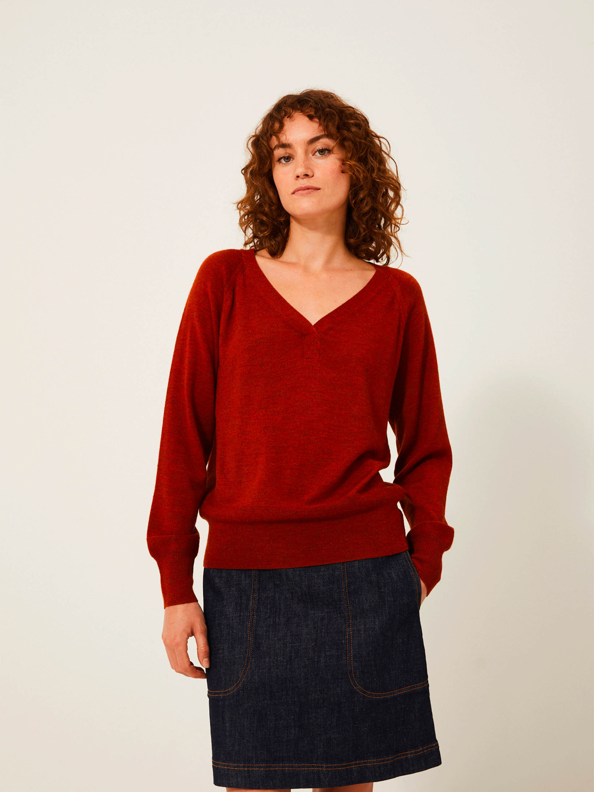 PULL JULIA  Brique , Pr&ecirc;t-&agrave;-porter Bensimon