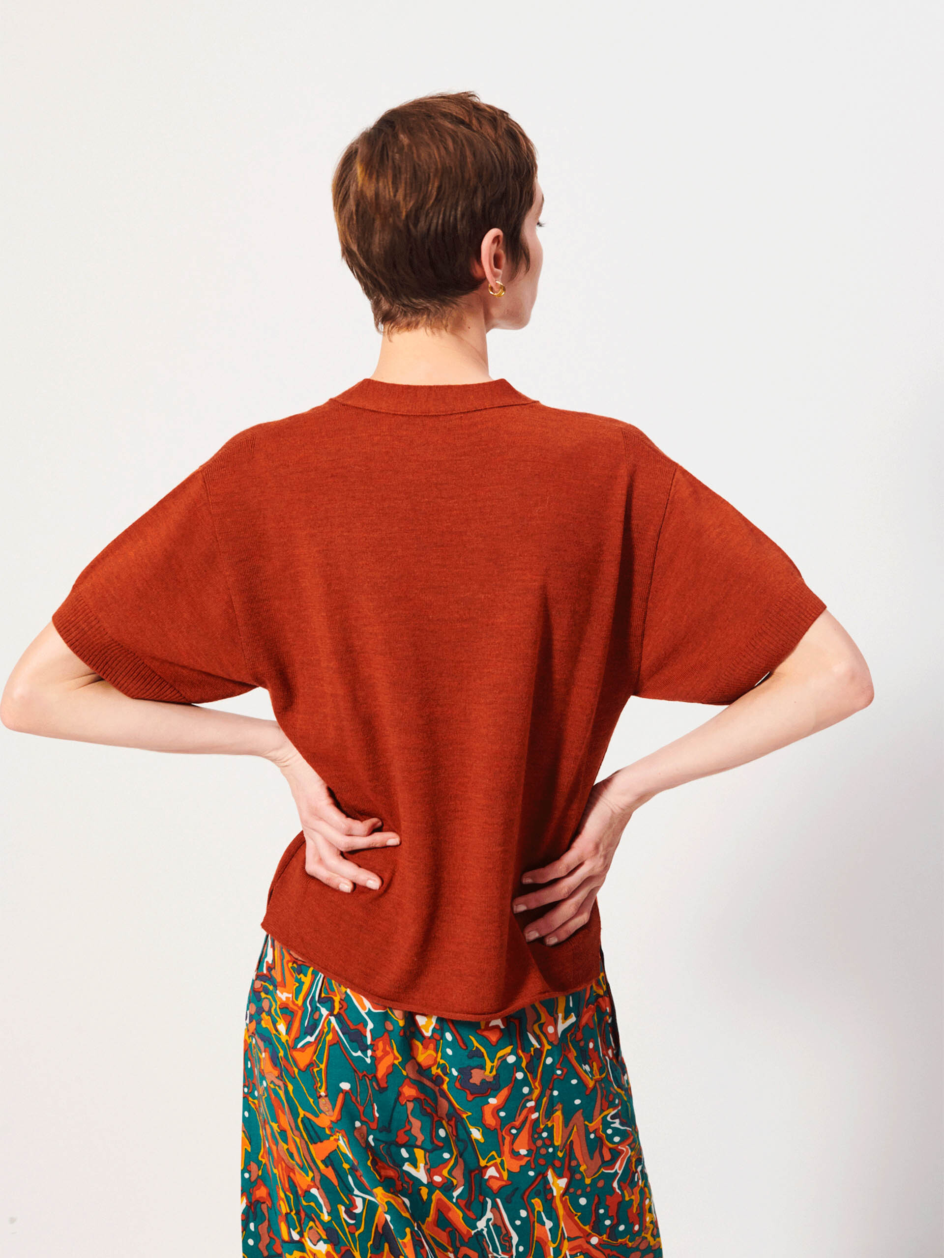 PULL KRIS  Brique , Pr&ecirc;t-&agrave;-porter Bensimon