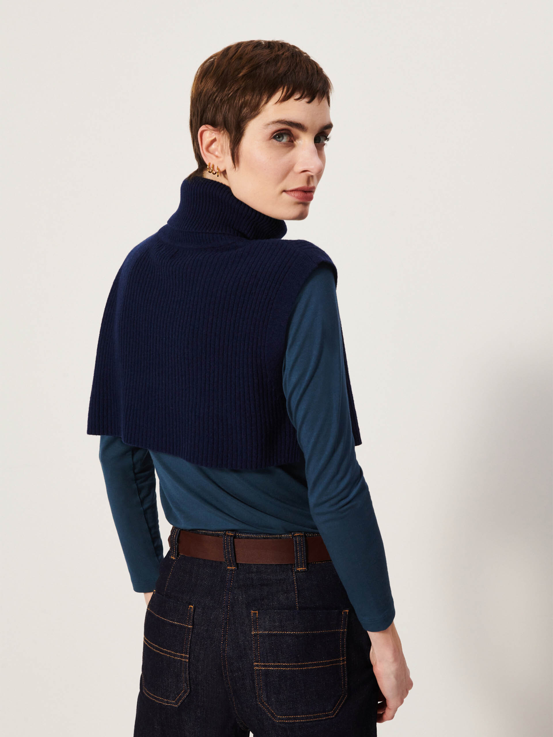 COL KLOE  Bleu nuit , Pr&ecirc;t-&agrave;-porter Bensimon