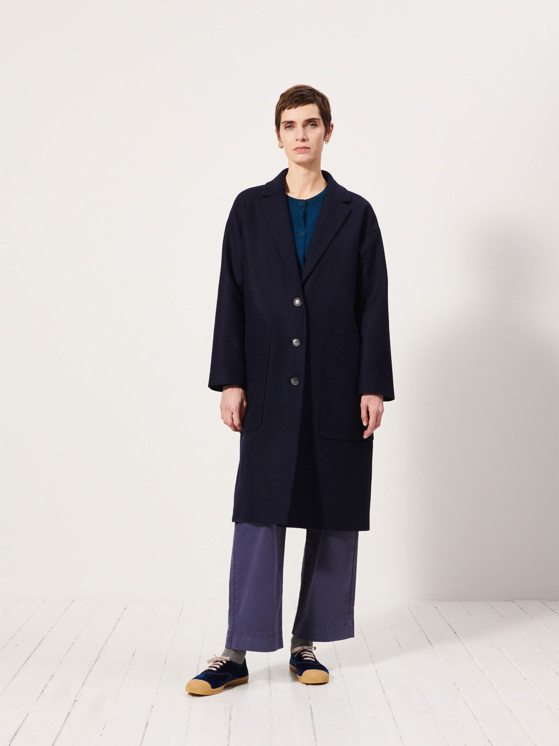 MANTEAU KACEY  Marine , Pr&ecirc;t-&agrave;-porter Bensimon