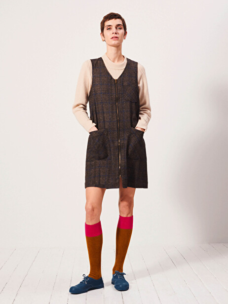 ROBE IDEAL  Flanelle checks , Prêt-à-porter Bensimon