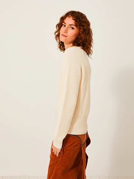PULL INDICO  Ecru , Prêt-à-porter Bensimon