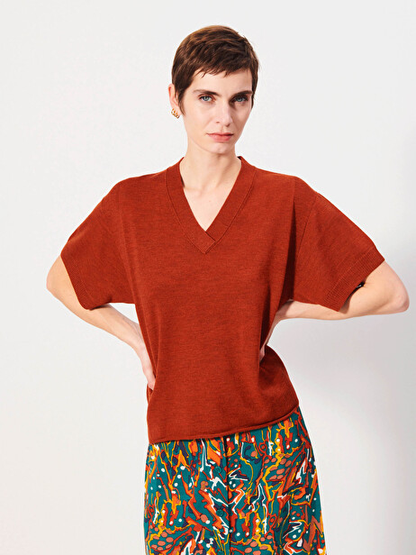 PULL KRIS  Brique , Prêt-à-porter Bensimon
