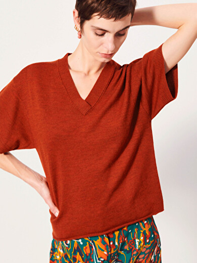 PULL KRIS  Brique , Prêt-à-porter Bensimon