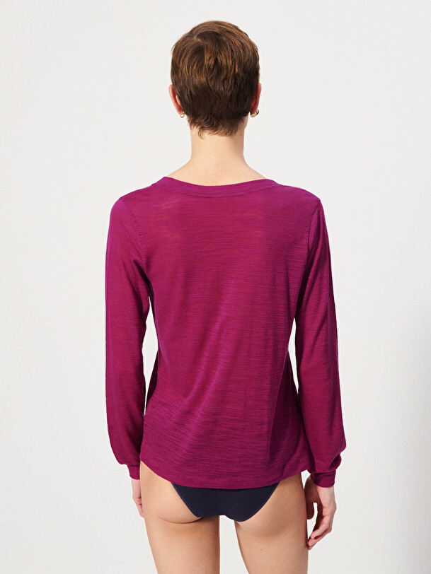 TEE SHIRT HARRIS ML  Amarante , Pr&ecirc;t-&agrave;-porter Bensimon