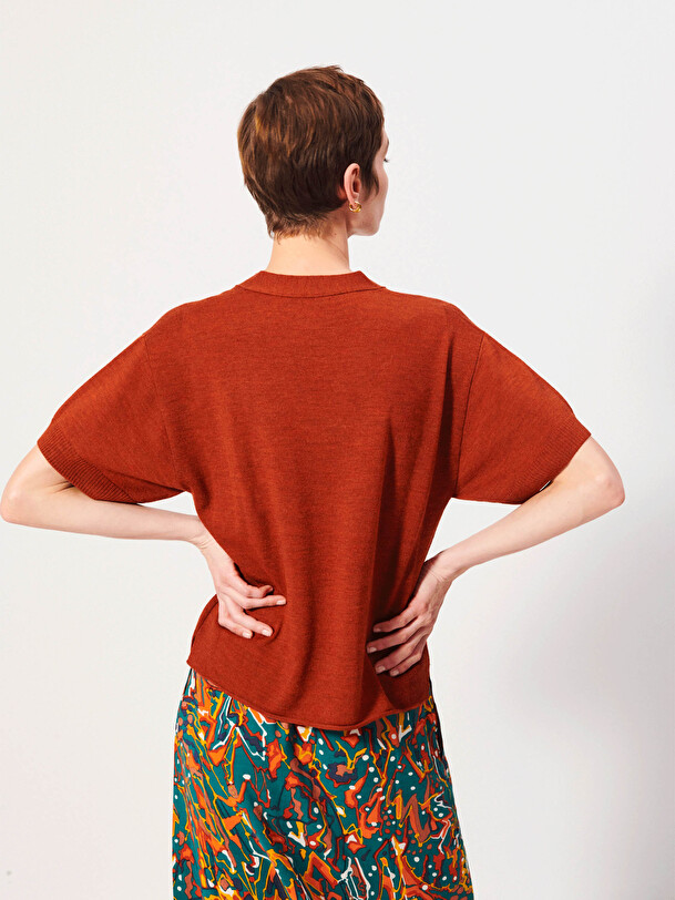 PULL KRIS  Brique , Pr&ecirc;t-&agrave;-porter Bensimon