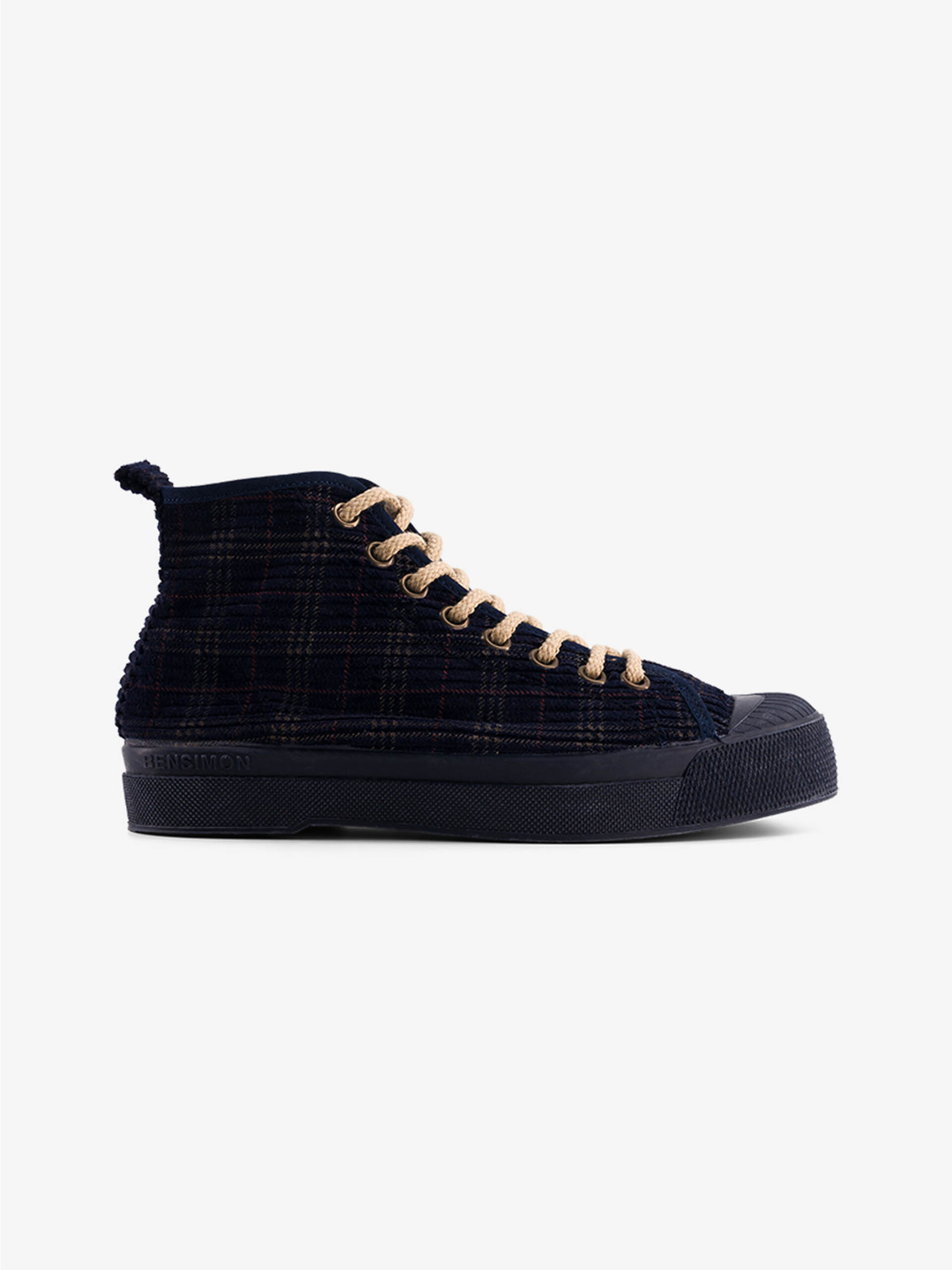 B79 STELLA FEMME VELVET CHECKS Bleu nuit , Tennis & Chaussures Bensimon