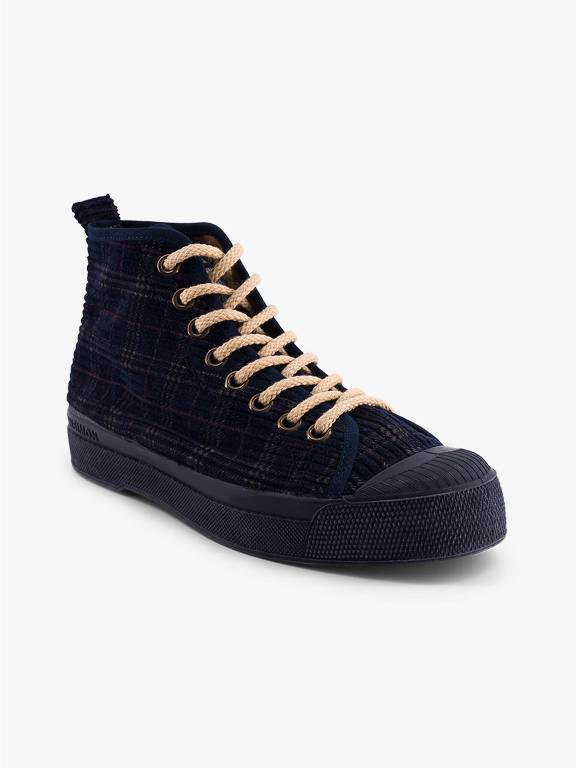 B79 STELLA FEMME VELVET CHECKS Bleu nuit , Tennis & Chaussures Bensimon
