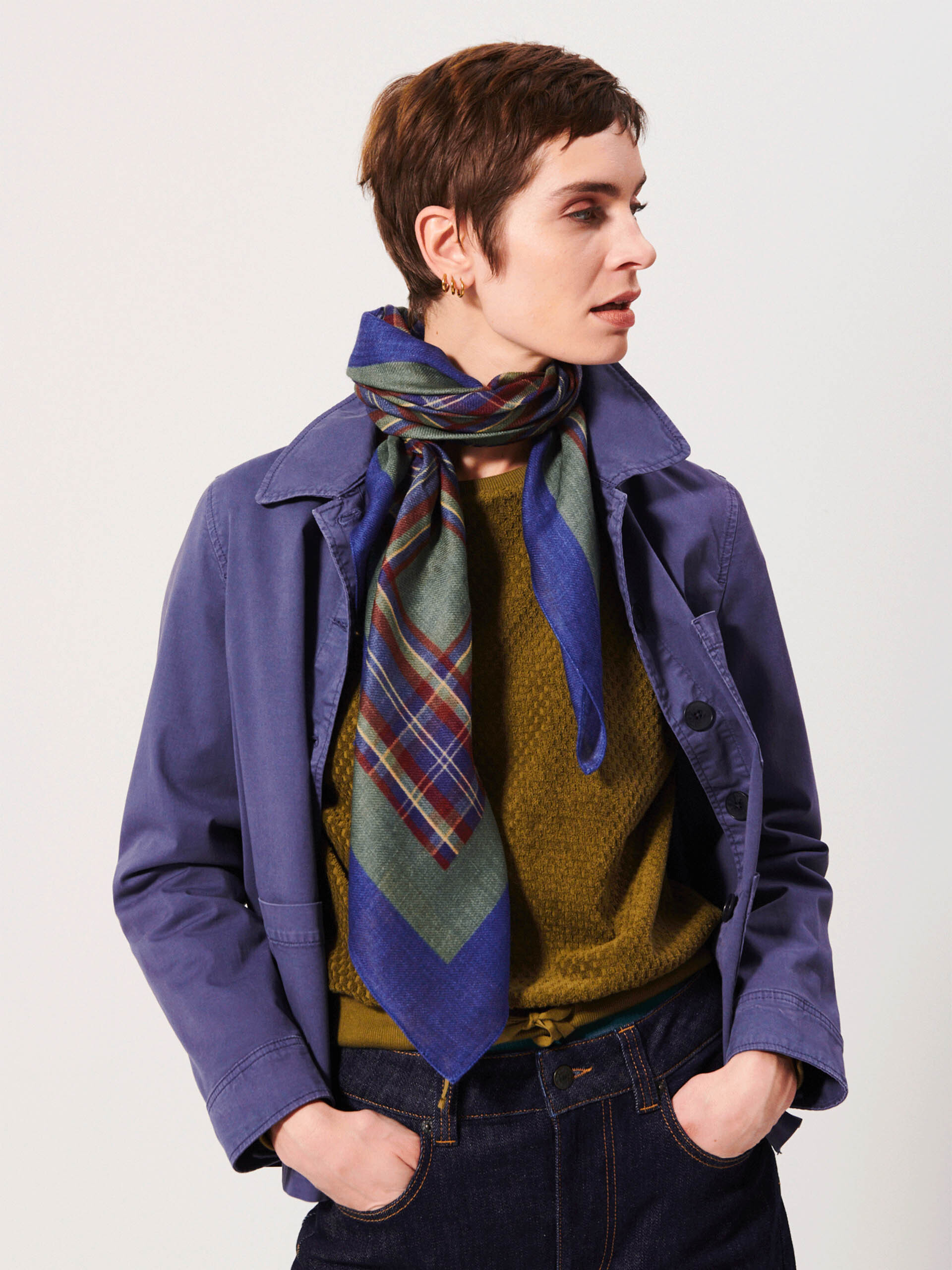 FOULARD  Carreaux d'hiver , Pr&ecirc;t-&agrave;-porter Bensimon