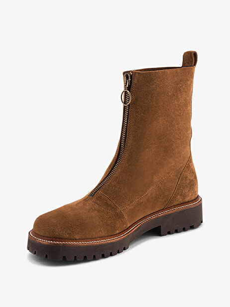 BOOTS ZIPPEES  Cognac , Archives Bensimon