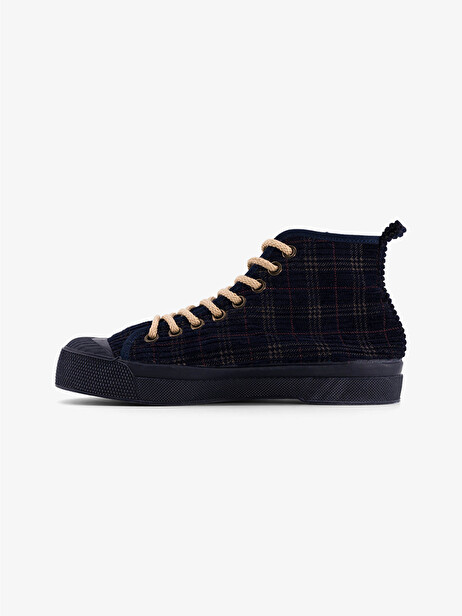 B79 STELLA FEMME VELVET CHECKS  Bleu nuit , Tennis & Chaussures Bensimon