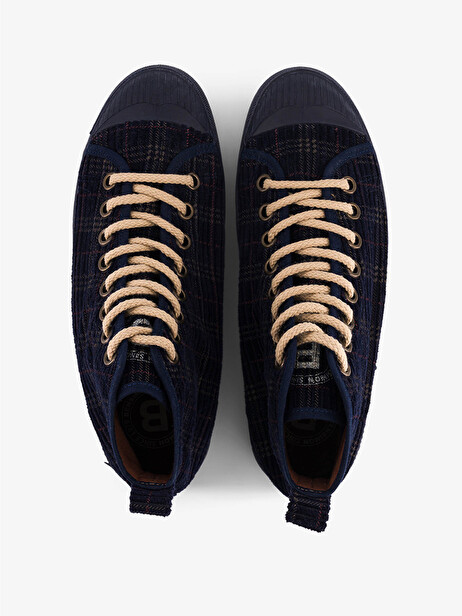 B79 STELLA FEMME VELVET CHECKS  Bleu nuit , Tennis & Chaussures Bensimon