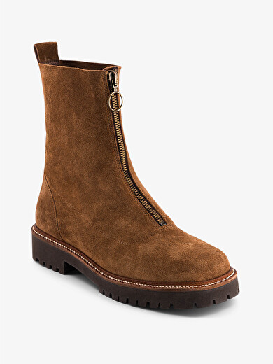 BOOTS ZIPPEES  Cognac , Archives Bensimon